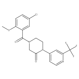 4-(5-Chloro-2-methoxybenzoyl)-1-[2-(trifluoromethyl)pyridin-4-yl]piperazin-2-one Structure