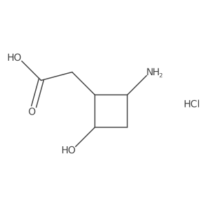 2-[(1S,2R,4S)-2-Amino-4-hydroxycyclobutyl]acetic acid;hydrochloride结构式