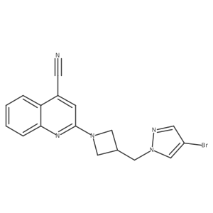 2-{3-[(4-bromo-1H-pyrazol-1-yl)methyl]azetidin-1-yl}quinoline-4-carbonitrile Structure