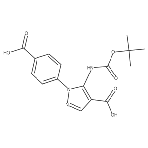 5-{[(tert-butoxy)carbonyl]amino}-1-(4-carboxyphenyl)-1H-pyrazole-4-carboxylic acid结构式