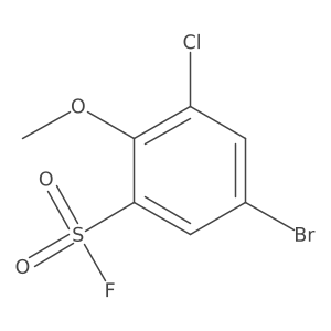 5-Bromo-3-chloro-2-methoxybenzene-1-sulfonyl fluoride结构式