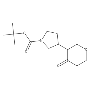Tert-butyl 3-(4-oxooxan-3-yl)pyrrolidine-1-carboxylate结构式