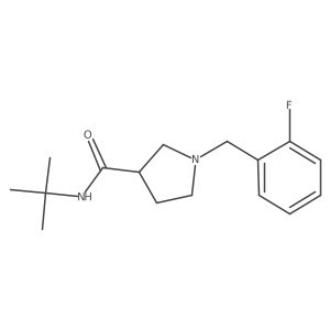 N-tert-butyl-1-[(2-fluorophenyl)methyl]pyrrolidine-3-carboxamide结构式