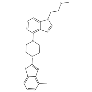 9-(2-methoxyethyl)-6-[4-(4-methyl-1,3-benzothiazol-2-yl)piperazin-1-yl]-9H-purine Structure