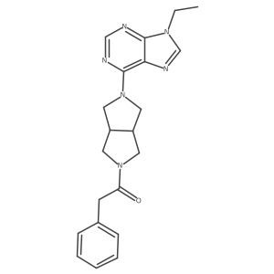 1-[5-(9-ethyl-9H-purin-6-yl)-octahydropyrrolo[3,4-c]pyrrol-2-yl]-2-phenylethan-1-one Structure
