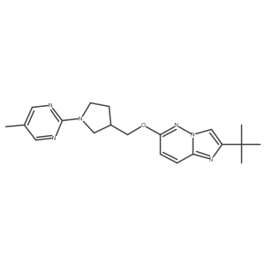 2-{3-[({2-Tert-butylimidazo[1,2-b]pyridazin-6-yl}oxy)methyl]pyrrolidin-1-yl}-5-methylpyrimidine Structure