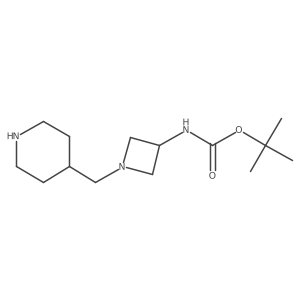 tert-butyl N-{1-[(piperidin-4-yl)methyl]azetidin-3-yl}carbamate结构式
