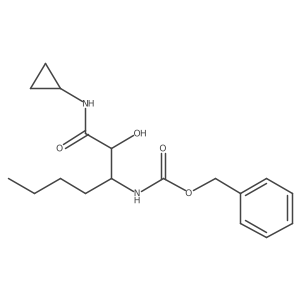 benzyl N-[1-(cyclopropylcarbamoyl)-1-hydroxyhexan-2-yl]carbamate结构式