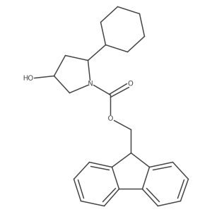 (9H-fluoren-9-yl)methyl 2-cyclohexyl-4-hydroxypyrrolidine-1-carboxylate结构式