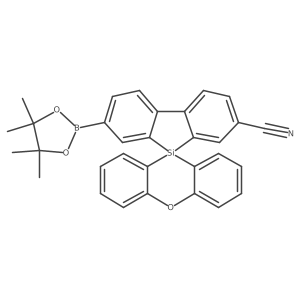 CC1(C)OB(c2ccc3c(c2)[Si]2(c4ccccc4Oc4ccccc42)c2cc(C#N)ccc2-3)OC1(C)C结构式