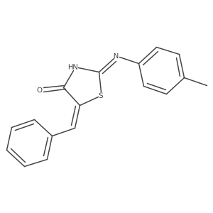 (2Z,5Z)-5-benzylidene-2-(p-tolylimino)thiazolidin-4-one结构式