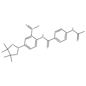 4-(Acetylamino)-N-[2-Nitro-4-(4,4,5,5-tetramethyl-1,3,2-dioxaborolan-2-yl)phenyl]benzamide Structure