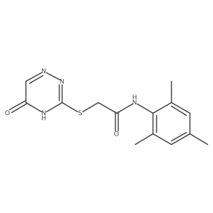 N-mesityl-2-((5-oxo-4,5-dihydro-1,2,4-triazin-3-yl)thio)acetamide Structure
