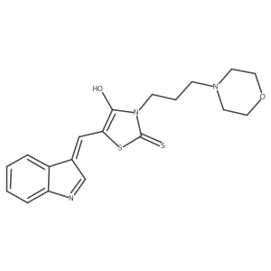 (Z)-5-((1H-indol-3-yl)methylene)-3-(3-morpholinopropyl)-2-thioxothiazolidin-4-one结构式