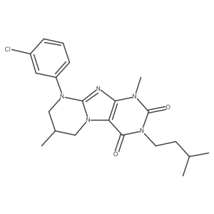 9-(3-chlorophenyl)-3-isopentyl-1,7-dimethyl-6,7,8,9-tetrahydropyrimido[2,1-f]purine-2,4(1H,3H)-dione Structure