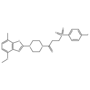 3-((4-Fluorophenyl)sulfonyl)-1-(4-(4-methoxy-7-methylbenzo[d]thiazol-2-yl)piperazin-1-yl)propan-1-one Structure