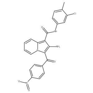 2-amino-N-(3-chloro-4-methylphenyl)-3-(4-nitrobenzoyl)indolizine-1-carboxamide结构式