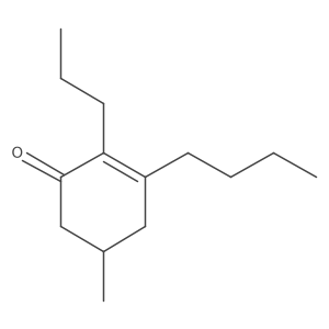 (5R)-3-Butyl-5-methyl-2-propylcyclohex-2-en-1-one结构式