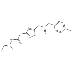 N-(sec-butyl)-2-(2-(3-(p-tolyl)ureido)thiazol-4-yl)acetamide结构式