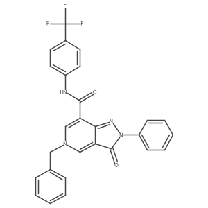 5-benzyl-3-oxo-2-phenyl-N-(4-(trifluoromethyl)phenyl)-3,5-dihydro-2H-pyrazolo[4,3-c]pyridine-7-carboxamide结构式