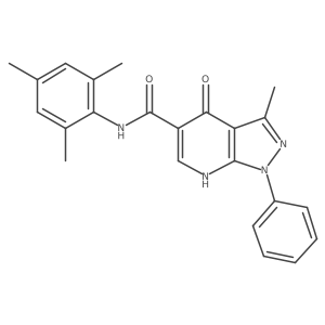N-mesityl-3-methyl-4-oxo-1-phenyl-4,7-dihydro-1H-pyrazolo[3,4-b]pyridine-5-carboxamide结构式