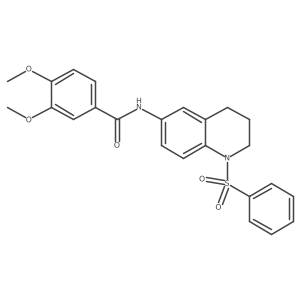 N-[1-(benzenesulfonyl)-1,2,3,4-tetrahydroquinolin-6-yl]-3,4-dimethoxybenzamide结构式