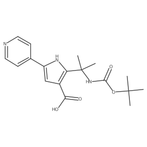 1H-Pyrrole-3-carboxylic acid, 2-[1-[[(1,1-dimethylethoxy)carbonyl]amino]-1-methylethyl]-5-(4-pyridinyl)-结构式
