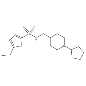 N-[(1-cyclopentylpiperidin-4-yl)methyl]-5-ethylthiophene-2-sulfonamide结构式
