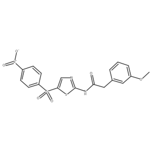 2-(3-methoxyphenyl)-N-(5-((4-nitrophenyl)sulfonyl)thiazol-2-yl)acetamide结构式