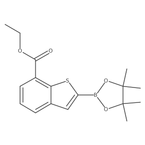 Ethyl 2-(4,4,5,5-tetramethyl-1,3,2-dioxaborolan-2-yl)benzo[b]thiophene-7-carboxylate Structure