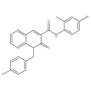 N-(4-bromo-2-methylphenyl)-1-(4-fluorobenzyl)-2-oxo-1,2-dihydro-1,8-naphthyridine-3-carboxamide结构式