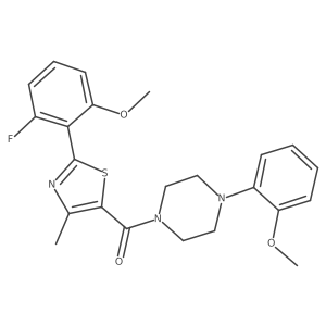 [2-(2-Fluoro-6-methoxyphenyl)-4-methyl-1,3-thiazol-5-yl][4-(2-methoxyphenyl)piperazino]methanone Structure
