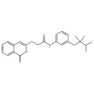 2-[(4-oxo-3,4-dihydro-2-quinazolinyl)sulfanyl]-N-[3-(1,1,2,2-tetrafluoroethoxy)phenyl]acetamide结构式