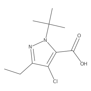 4-Chloro-1-(1,1-dimethylethyl)-3-ethyl-1H-pyrazole-5-carboxylic acid Structure