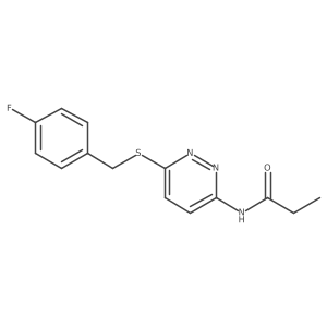 N-(6-((4-fluorobenzyl)thio)pyridazin-3-yl)propionamide Structure
