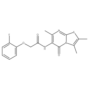 2-(2-fluorophenoxy)-N-(2,3,7-trimethyl-5-oxo-5H-thiazolo[3,2-a]pyrimidin-6-yl)acetamide结构式