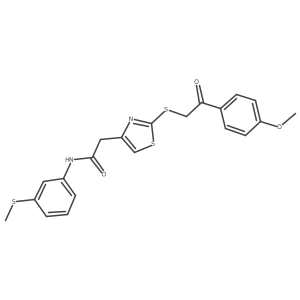 2-(2-((2-(4-methoxyphenyl)-2-oxoethyl)thio)thiazol-4-yl)-N-(3-(methylthio)phenyl)acetamide结构式
