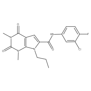 N-(3-chloro-4-fluorophenyl)-1,3-dimethyl-2,4-dioxo-7-propyl-2,3,4,7-tetrahydro-1H-pyrrolo[2,3-d]pyrimidine-6-carboxamide Structure