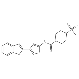N-[4-(1-benzofuran-2-yl)-1,3-thiazol-2-yl]-1-methanesulfonylpiperidine-4-carboxamide Structure