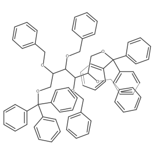 ((((2R,3R,4R,5S)-2,3,4,5-Tetrakis(benzyloxy)hexane-1,6-diyl)bis(oxy))bis(methanetetrayl))hexabenzene结构式