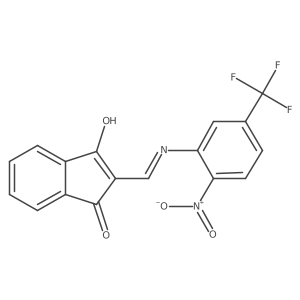 2-(((2-Nitro-5-(trifluoromethyl)phenyl)amino)methylene)indane-1,3-dione Structure
