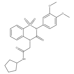 N-cyclopentyl-2-(2-(3,4-dimethoxyphenyl)-1,1-dioxido-3-oxo-2H-benzo[e][1,2,4]thiadiazin-4(3H)-yl)acetamide结构式