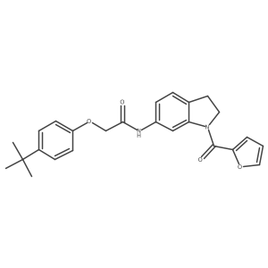 2-(4-(tert-butyl)phenoxy)-N-(1-(furan-2-carbonyl)indolin-6-yl)acetamide Structure