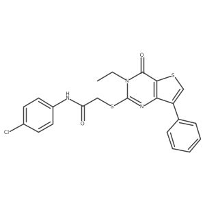 N-(4-chlorophenyl)-2-[(3-ethyl-4-oxo-7-phenyl-3,4-dihydrothieno[3,2-d]pyrimidin-2-yl)sulfanyl]acetamide结构式