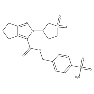 2-(1,1-dioxidotetrahydrothiophen-3-yl)-N-(4-sulfamoylbenzyl)-2,4,5,6-tetrahydrocyclopenta[c]pyrazole-3-carboxamide Structure