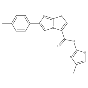N-(4-methylthiazol-2-yl)-6-(p-tolyl)imidazo[2,1-b]thiazole-3-carboxamide结构式