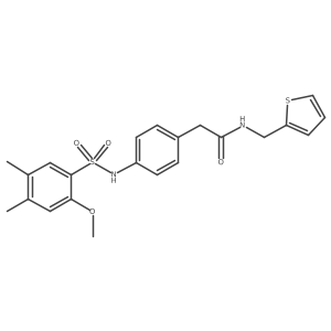 2-[4-(2-methoxy-4,5-dimethylbenzenesulfonamido)phenyl]-N-[(thiophen-2-yl)methyl]acetamide Structure