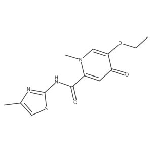 5-ethoxy-1-methyl-N-(4-methylthiazol-2-yl)-4-oxo-1,4-dihydropyridine-2-carboxamide结构式
