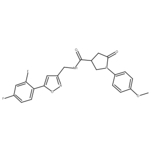 N-((5-(2,4-difluorophenyl)isoxazol-3-yl)methyl)-1-(4-methoxyphenyl)-5-oxopyrrolidine-3-carboxamide结构式