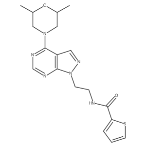 N-(2-(4-(2,6-dimethylmorpholino)-1H-pyrazolo[3,4-d]pyrimidin-1-yl)ethyl)thiophene-2-carboxamide结构式